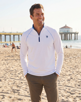 White Water Life New Harbor quarter zip in a relaxed fit, featuring a classic design and comfortable fabric for casual wear.