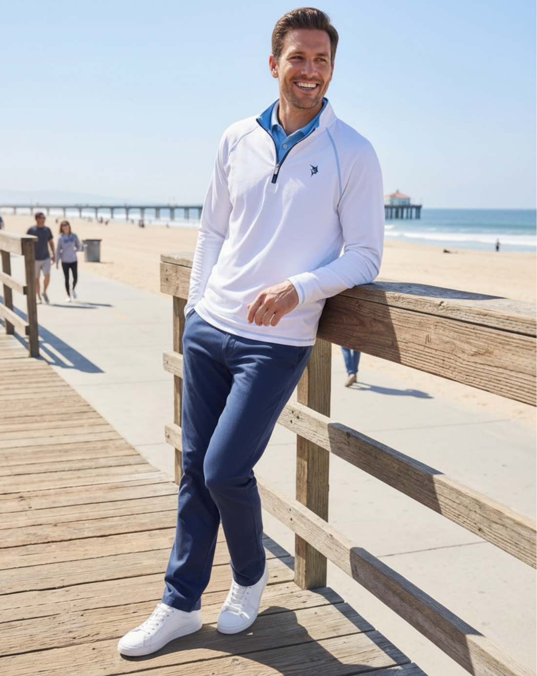 White Water Life New Harbor quarter zip sweatshirt with effortless comfort, featuring a relaxed fit and casual style.