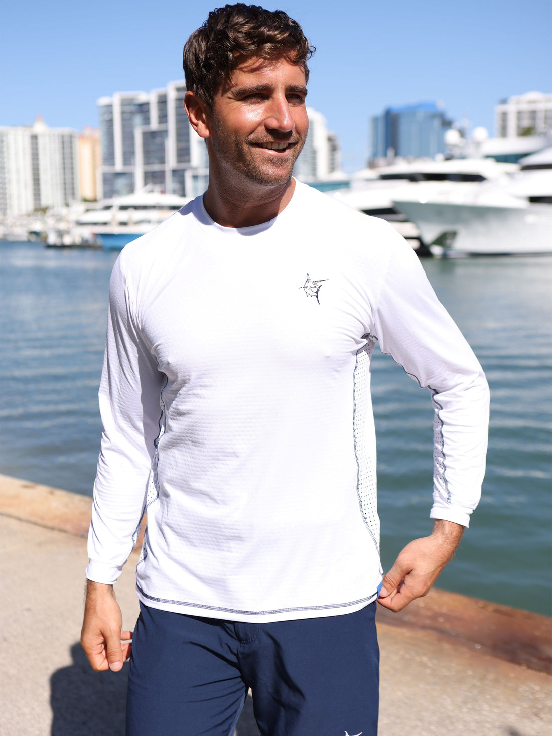 White Water Life NautiFlex Performance Tee in various colors, lightweight athletic shirt with breathable fabric for active wear.