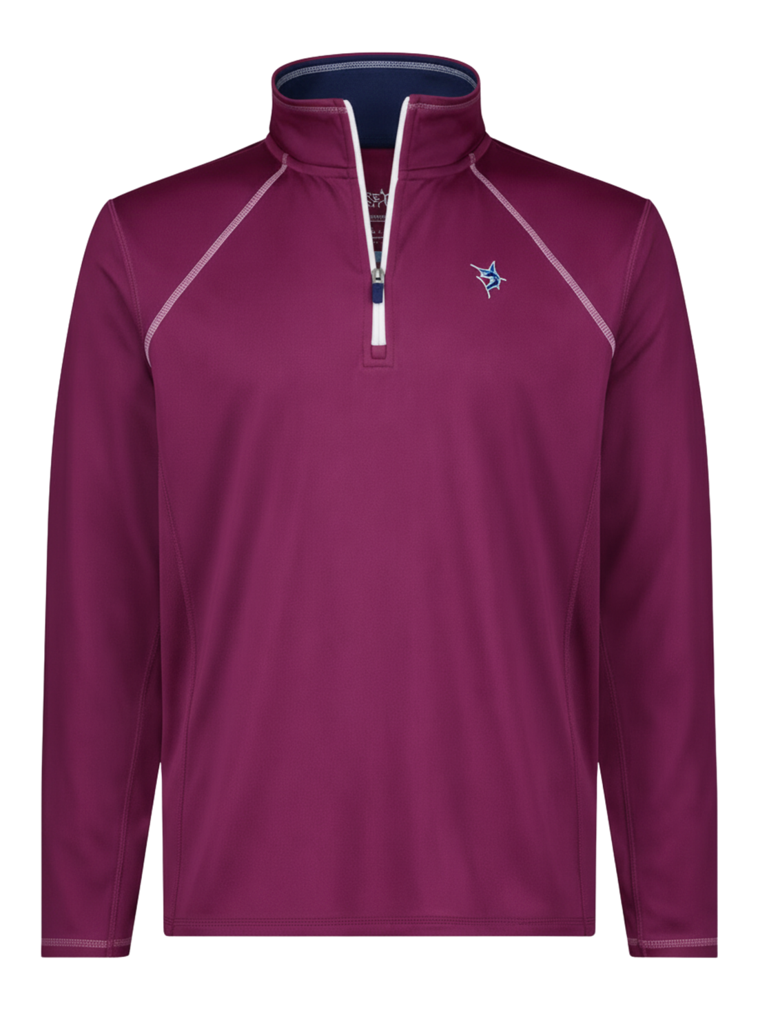 White Water Life New Harbor quarter zip in plum color, featuring a comfortable, effortless design with a quarter zip neckline.