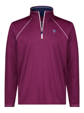 White Water Life New Harbor quarter zip in plum color, featuring a comfortable, effortless design with a quarter zip neckline.