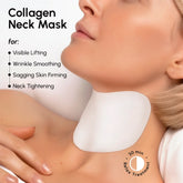 Maree lifting neck wrinkle patches applied to neck skin, designed to reduce fine lines and improve skin firmness.