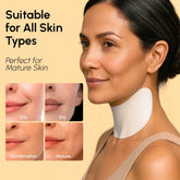 Maree lifting neck wrinkle patches applied to neck skin, designed to reduce fine lines and improve skin elasticity.