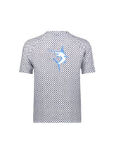 White Water Life net performance short sleeve with long sleeves, shown from the back, designed for aquatic activities.