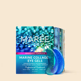 Maree eye patches for puffy eyes, featuring soothing gel formulas in clear packaging, designed to reduce puffiness and refresh the eye area.