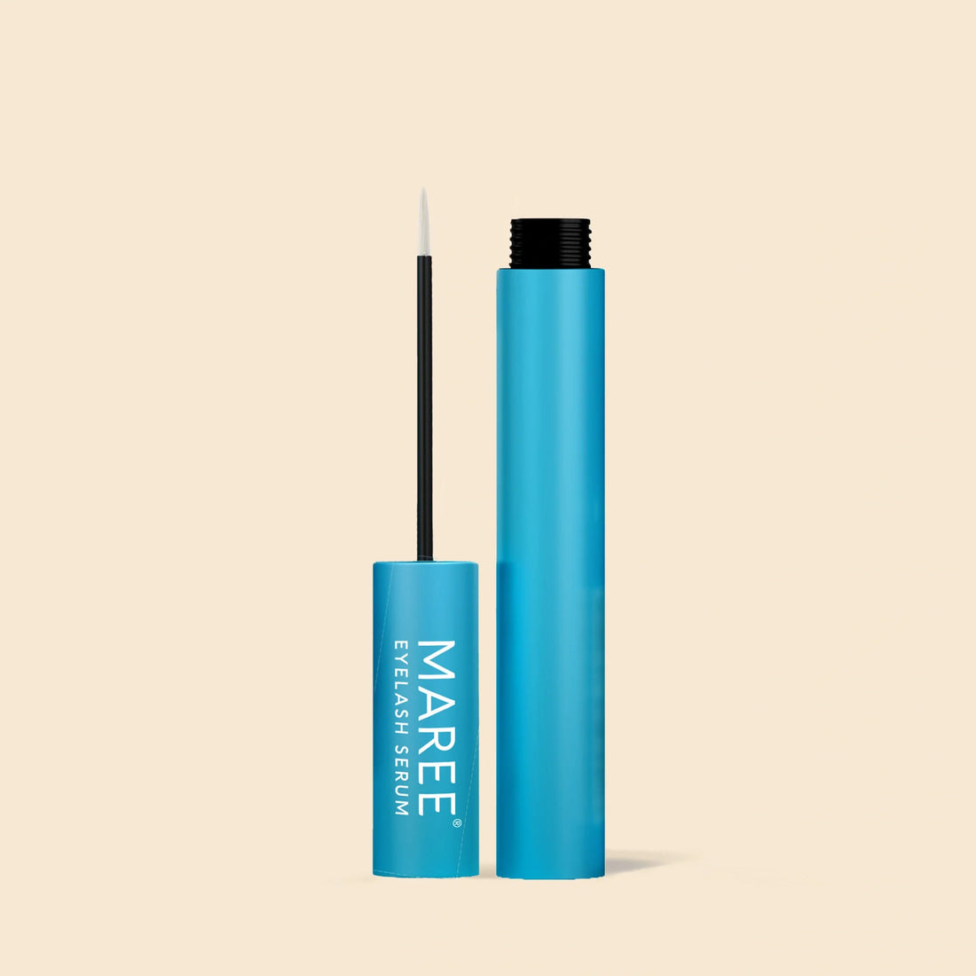 Maree Lash &amp; Brow Growth Serum bottle with applicator brush, designed to enhance lash and brow thickness and length.