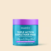 Maree purple hair mask for blonde hair, shown in a sleek jar with a smooth, creamy purple formula for nourishing and toning blonde hair.