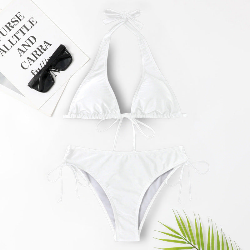 Swimsuit Women Strap Bikini Sexy Swimsuit Solid Color Bikini Swimsuit