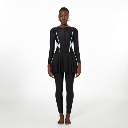 Swimwear Women Belly Covering One Long Sleeve Trousers Spring Surfing Diving Swimsuit
