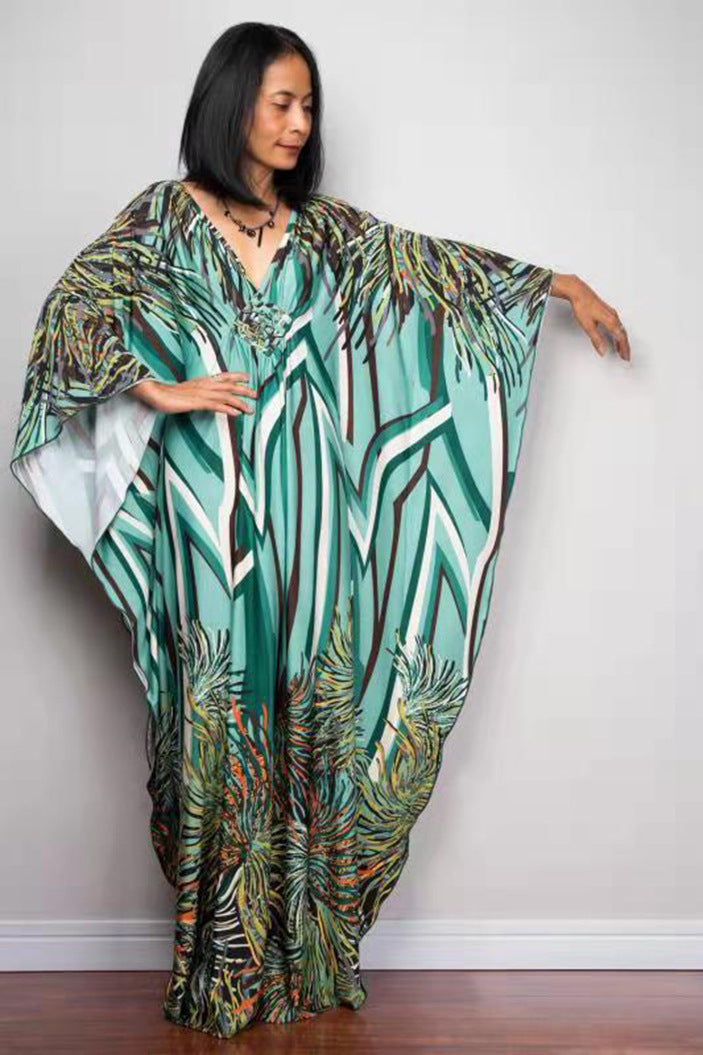 Polyester Printed Loose Weave Robe Vacation Casual Beach Bikini Cover 42 Colors