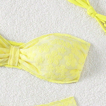 Swimsuit Bikini Printed Sexy Tube Top Bikini Split Swimsuit for Women