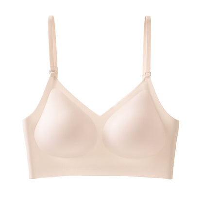 Summer French Seamless Bare Back Underwear Women Thin U Shaped Beauty Back Halter Invisible Multiple Wear Comfortable Bra