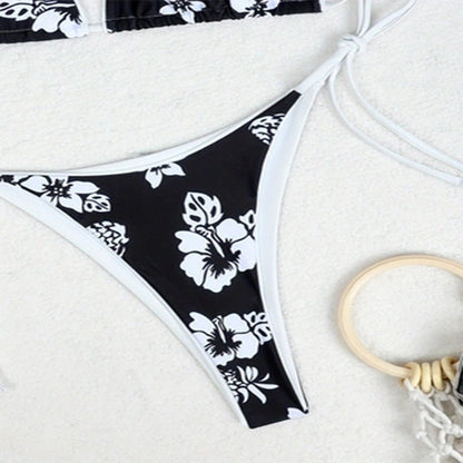 Floral Sexy Bikini Split Swimsuit Women Beach Triangle Bikini Swimsuit