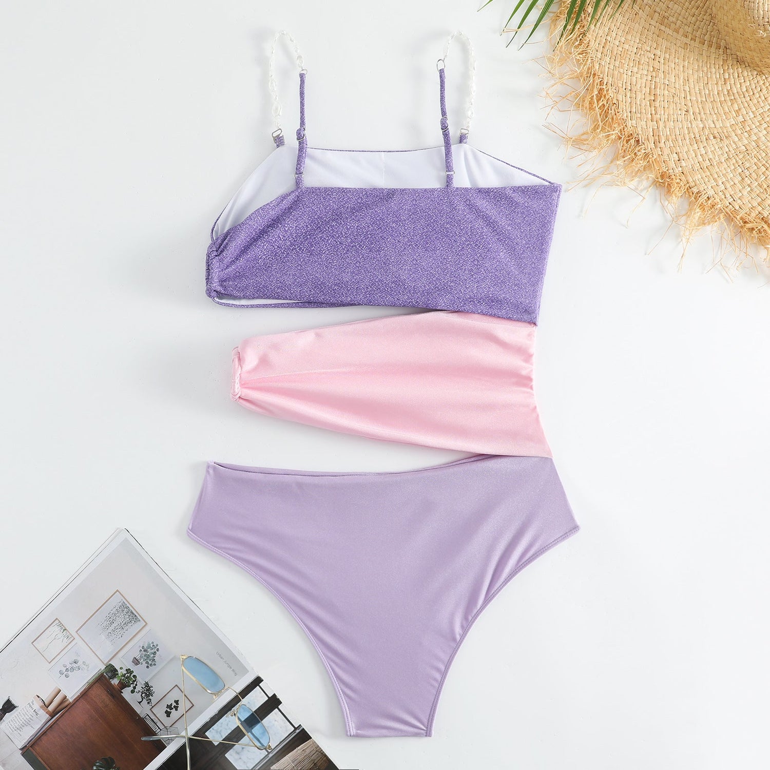 One Piece Swimsuit Color Matching Vacation Sexy Swimsuit