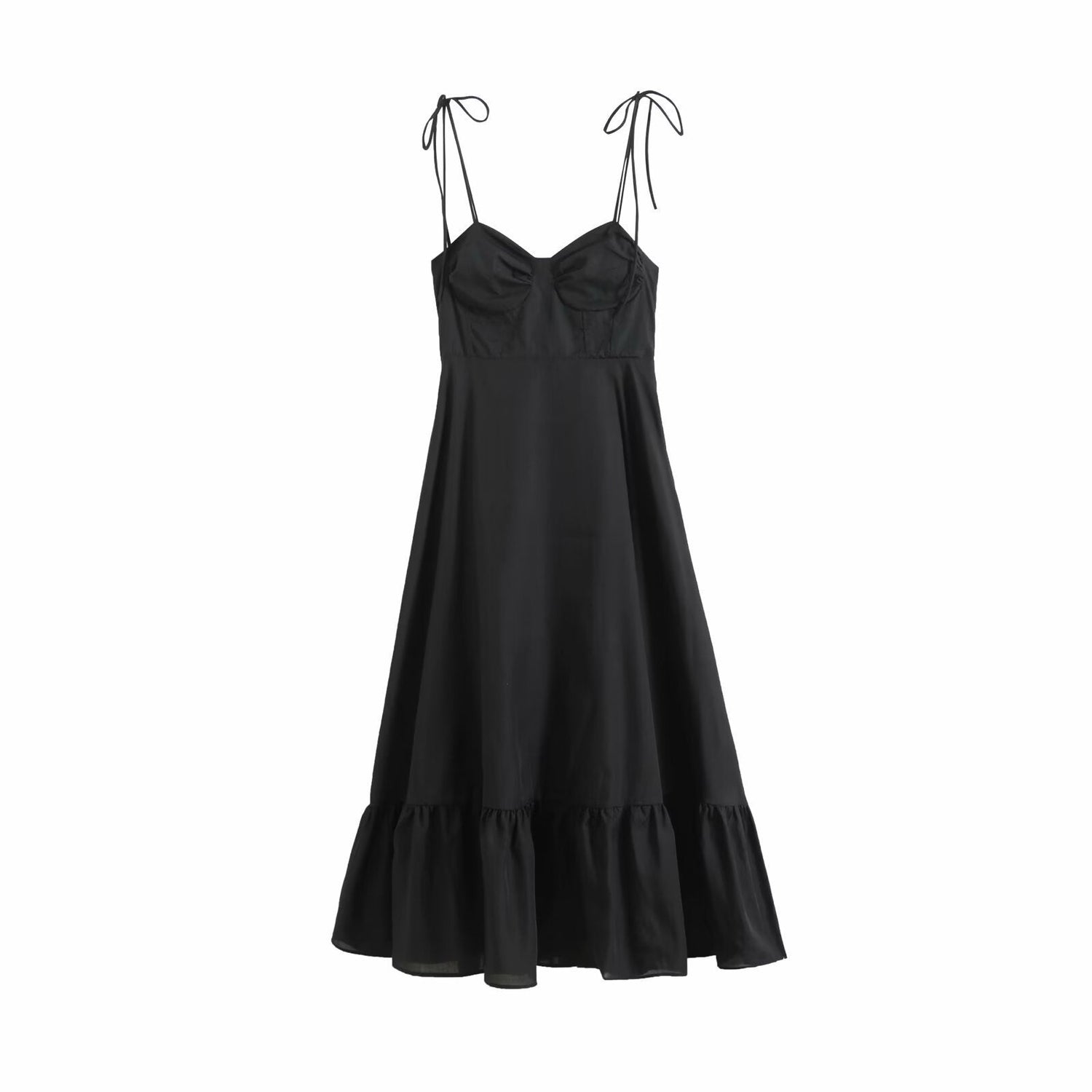 Summer Women Clothing Laminated Decoration Poplin Sleeveless Sling Dress Slimming
