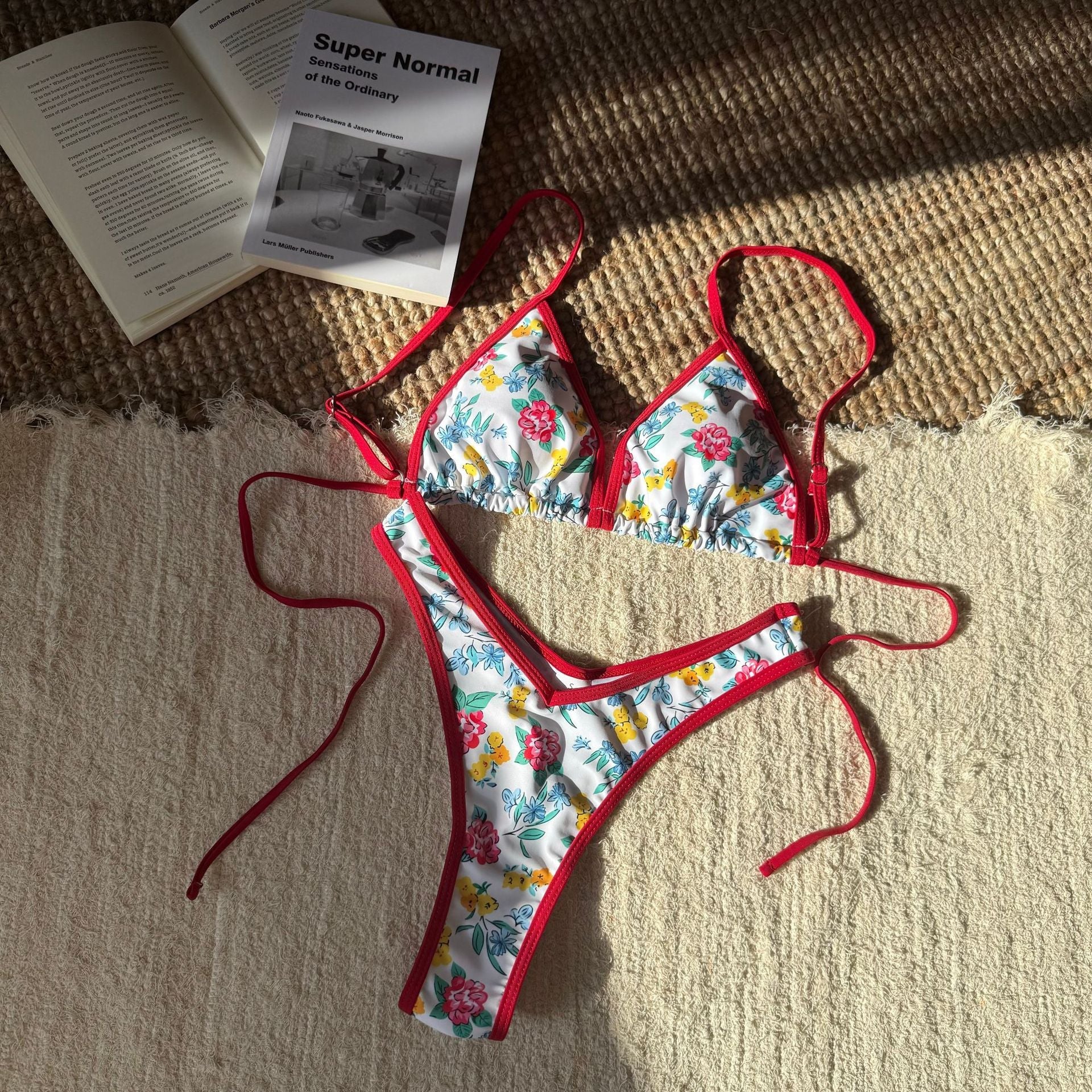 Women Split Leopard Print Printed Sexy Swimsuit Women Triangle Bandage Swimsuit Bikini