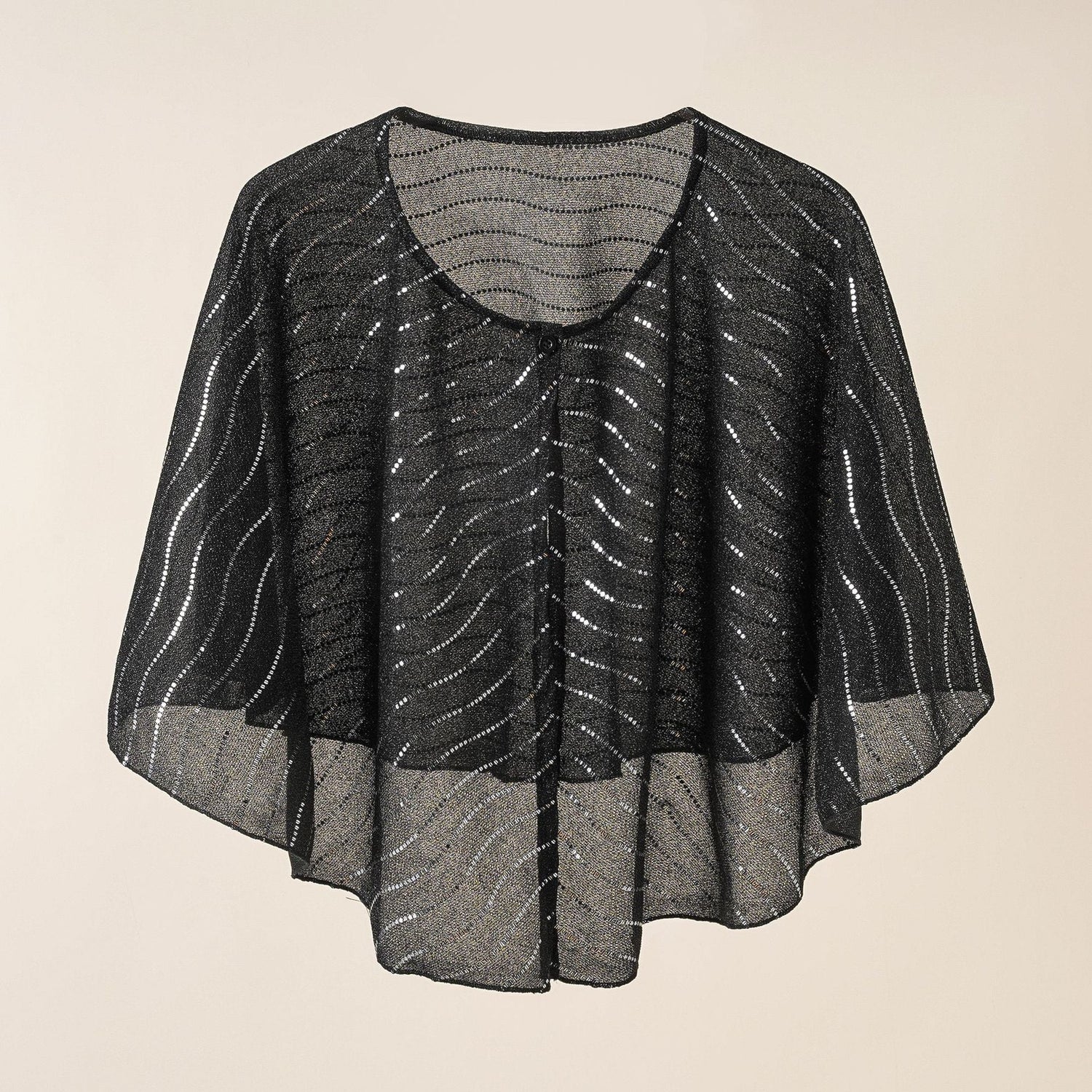 Women Short Silver Line Chiffon Short Shawl Cardigan Coat Korean All Matching Summer