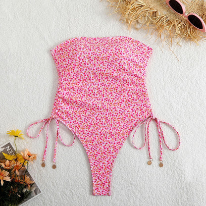 One Piece Swimsuit Women Tube Top Sexy High Sense Spring Bathing High Elasticity Swimsuit