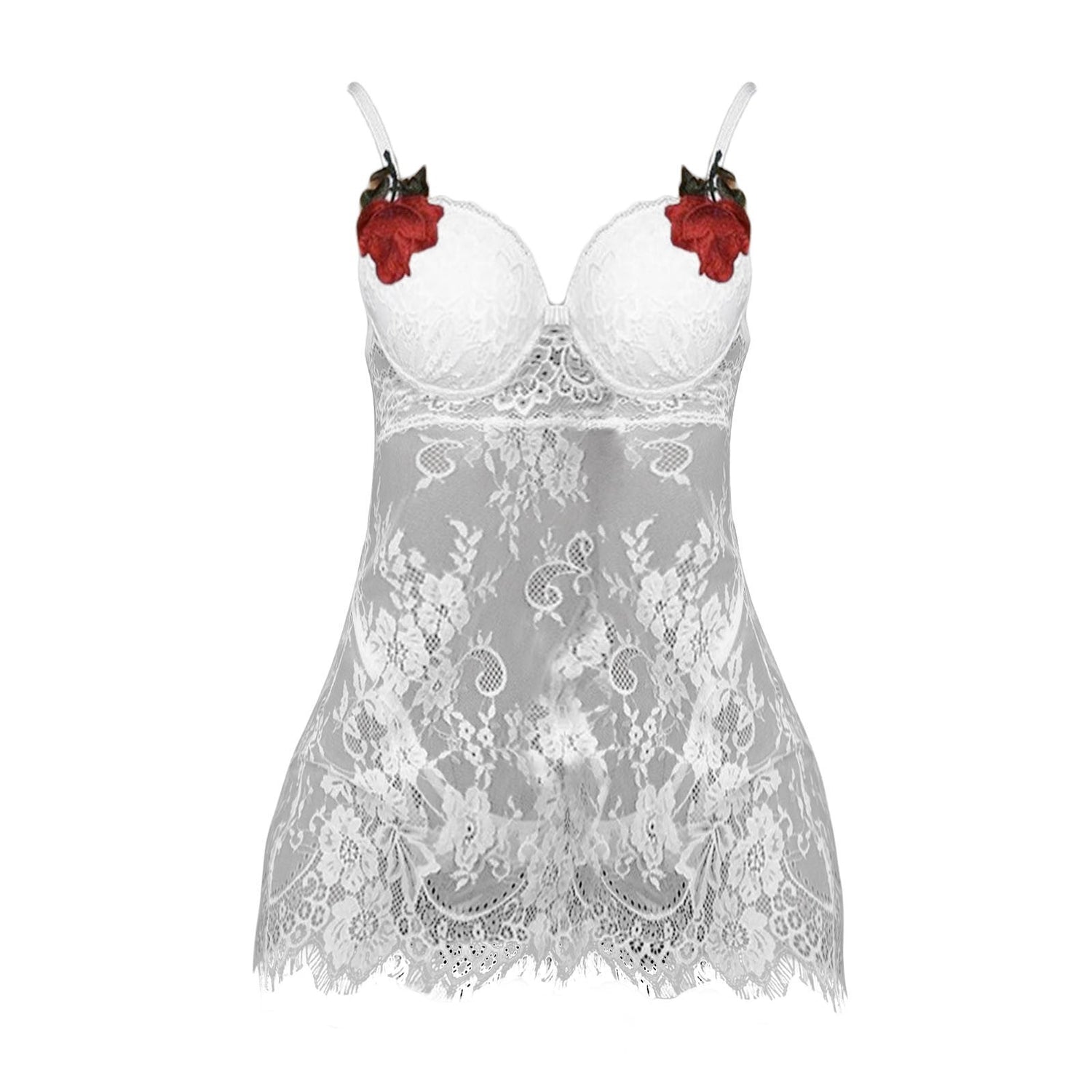 Sexy Mesh Dark Grain Thin Transparent Nightdress Sexy Suit