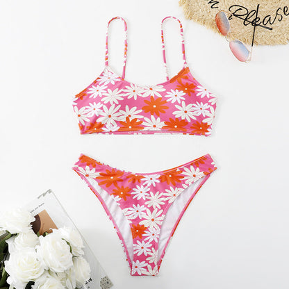 Swimsuit Sexy Print Tight Split Bikini Swimsuit Women Bikini