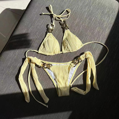 Sexy Split Swimsuit Chain Bikini Swimsuit Bikini