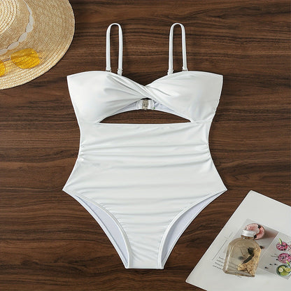Sexy Spaghetti Straps One Piece Swimsuit Women High Grade Bikini Beach Spring Swimsuit
