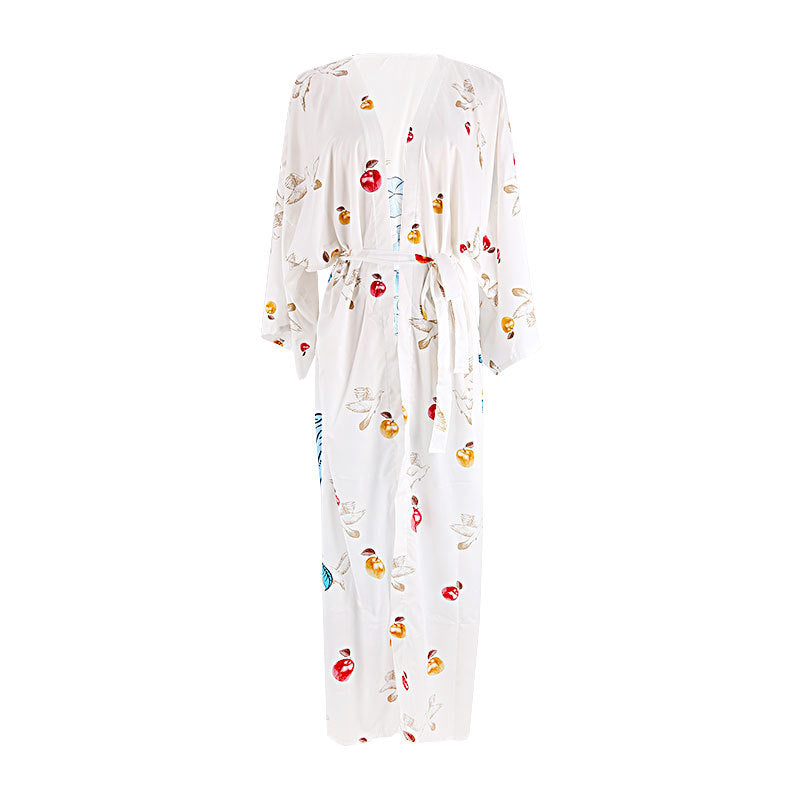 Polyester Printed Long Sun Protection Cardigan Women Swimsuit Outer Beach Cover Up Women&