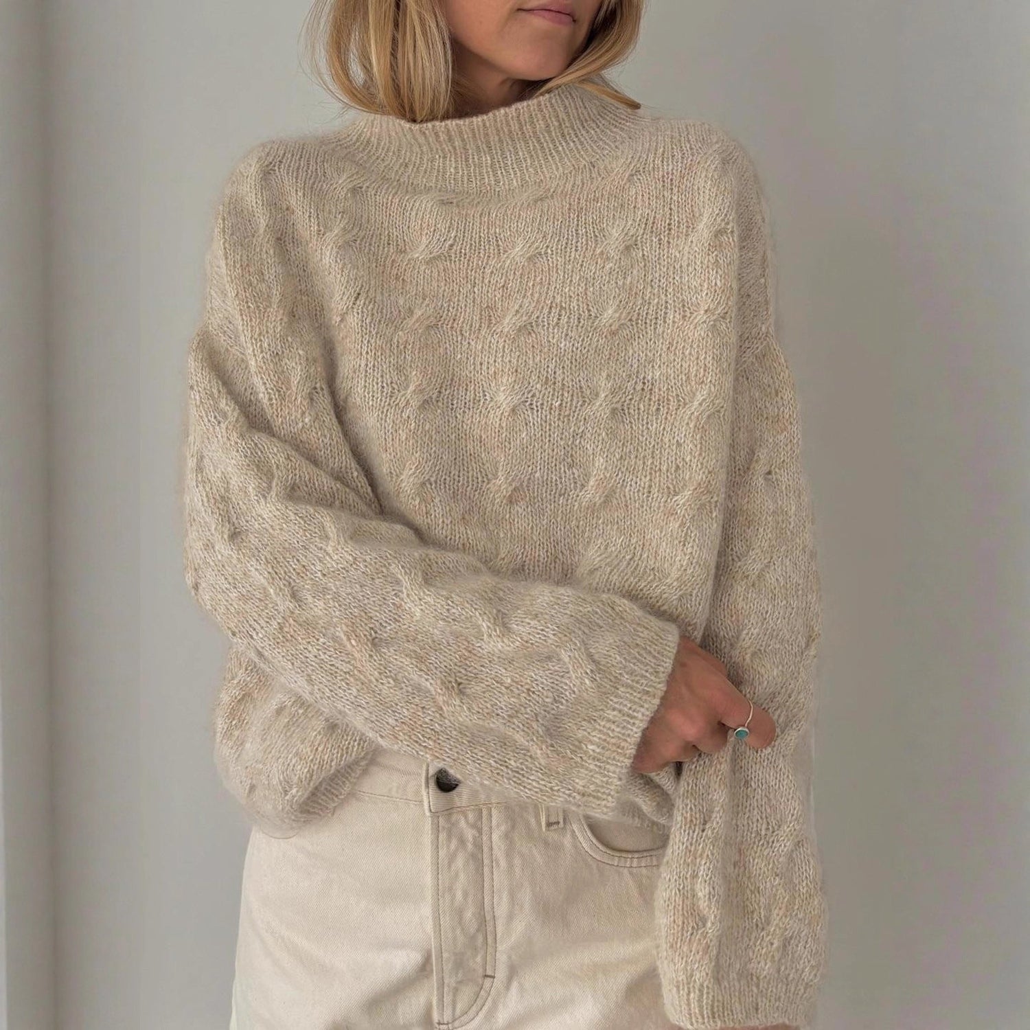 Autumn Winter Turtleneck Women Sweater Casual Loose Twisted Warm Long Sleeves Knitwear Top Women