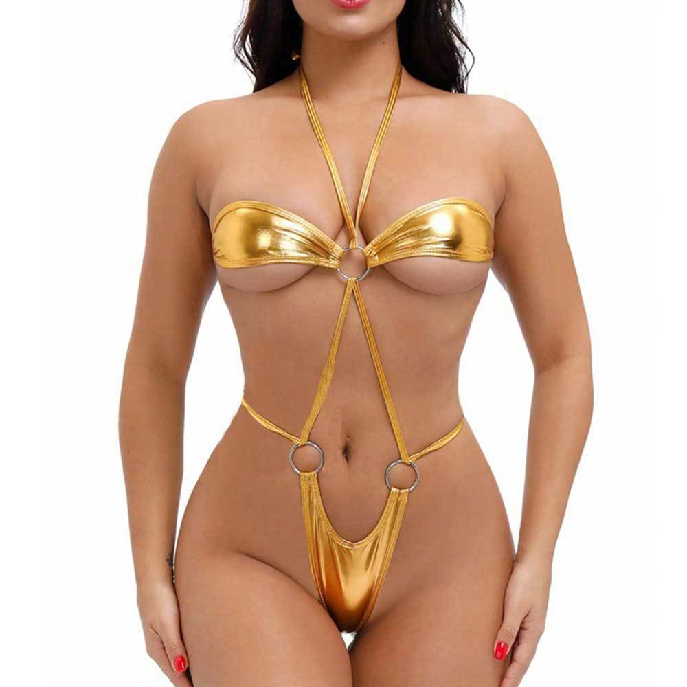 One Piece Swimsuit Sexy Lacing Tight Halter One Piece Swimsuit One Piece Swimsuit