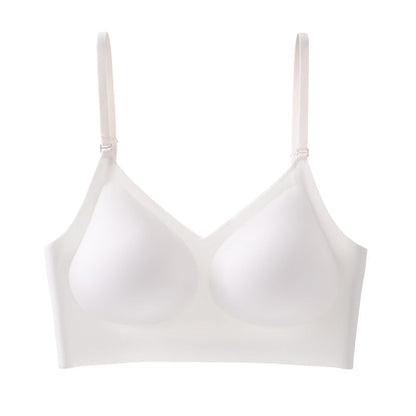 Summer French Seamless Bare Back Underwear Women Thin U Shaped Beauty Back Halter Invisible Multiple Wear Comfortable Bra