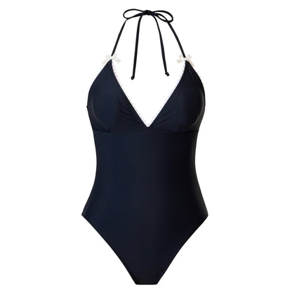 One Piece Swimsuit Women Black White Sexy Two Piece Sets Swimsuit Chiffon Dress