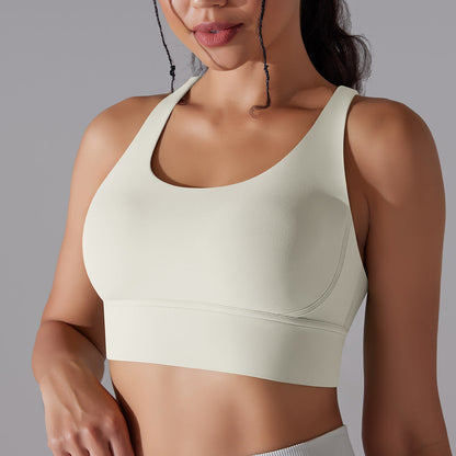 Nude Feel Sports Underwear Push up Sexy Seamless One Piece Cup Beauty Back Yoga Bra Running Workout Vest Women