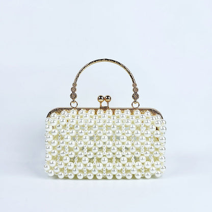 French Pearl Bag Voice Korean Hand Woven Bag Fairy Girl Hand Carrying Dinner Bag