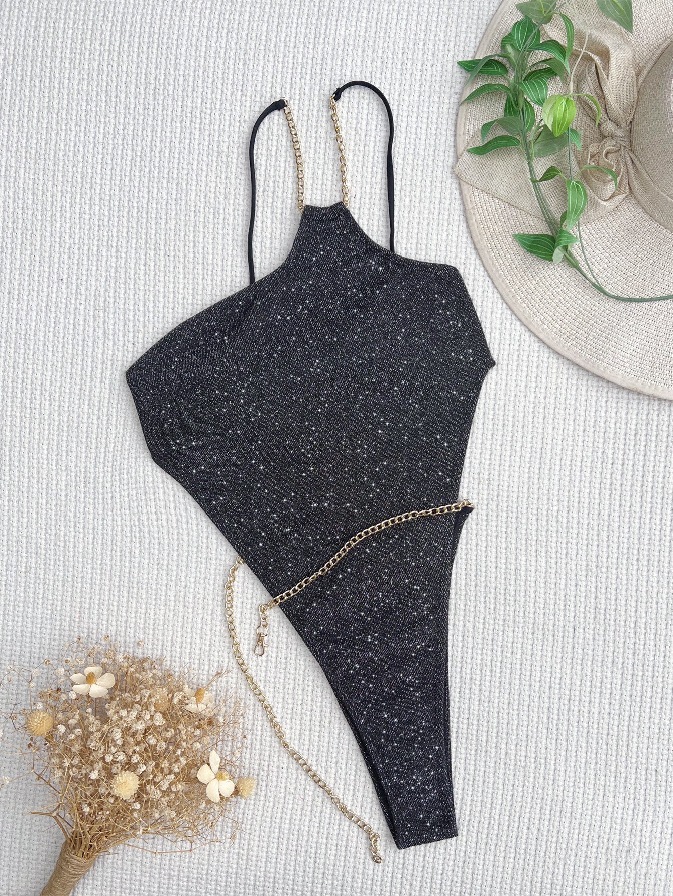 Women Bikini Double One Piece Swimsuit Sexy Bikini Swimsuit Women Backless Swimsuit Solid Color