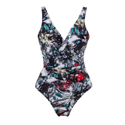 Siamese Conservative Cover Belly Backless Sexy plus Size Swimsuit Women Chiffon Beach Dress