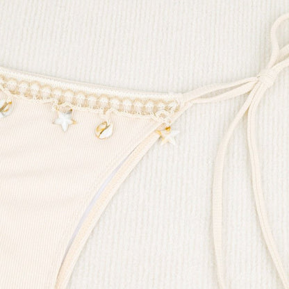 Lace Wilhelmy Shell Bikini Pink Three Point Bikini Split Swimsuit
