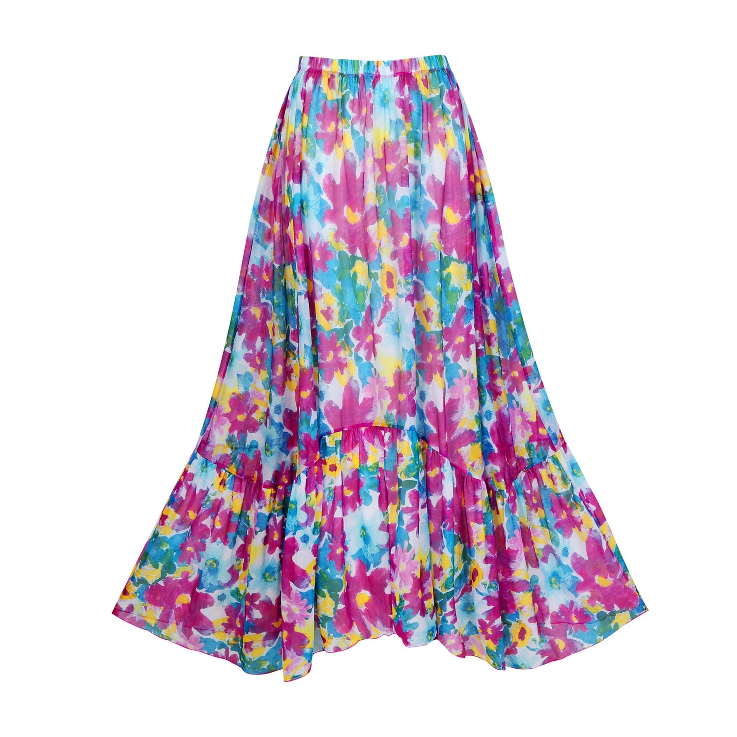 Siamese Conservative Swimsuit Printing Hollow Out Cutout Mesh Wrap Skirt Set Swimsuit
