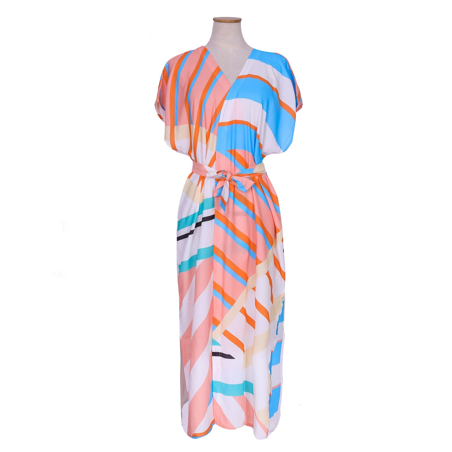 Summer Street Color Striped Long Blouse Casual Sun Proof Sun Protection Clothing
