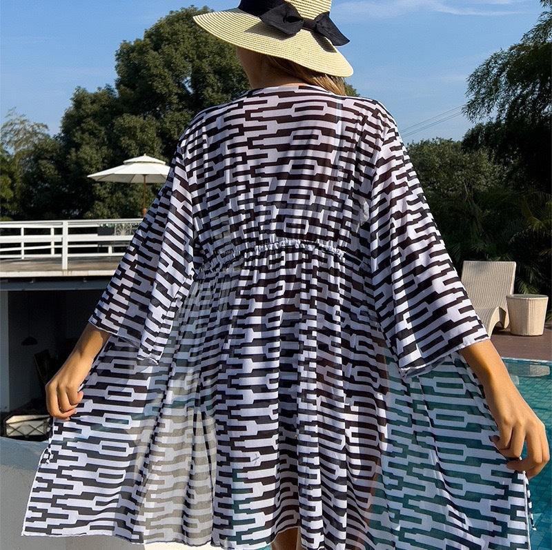 Lonkey Mesh Three Piece Swimsuit Women&