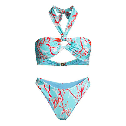 Split Three Piece Bikini Swimsuit Women Skinny Slimming Swimsuit Outfit Chiffon