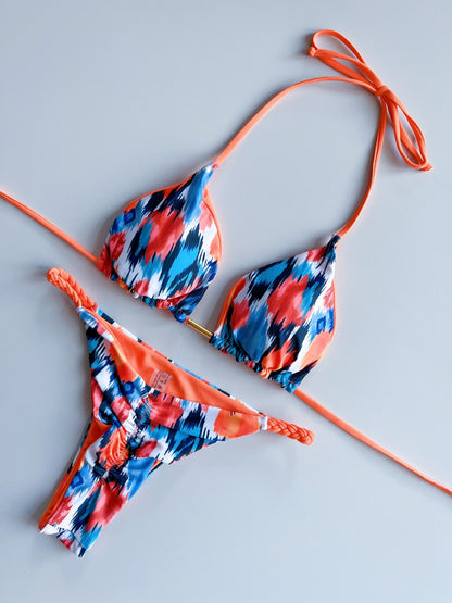 Bikini Suit Split Braid Rope Bikini Swimsuit Women Swimsuit