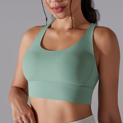 Nude Feel Sports Underwear Push up Sexy Seamless One Piece Cup Beauty Back Yoga Bra Running Workout Vest Women
