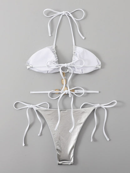 Swimsuit Bikini Split Swimsuit Women Bikini Brick Decoration Swimwear