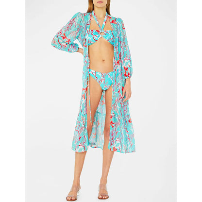 Split Three Piece Bikini Swimsuit Women Skinny Slimming Swimsuit Outfit Chiffon