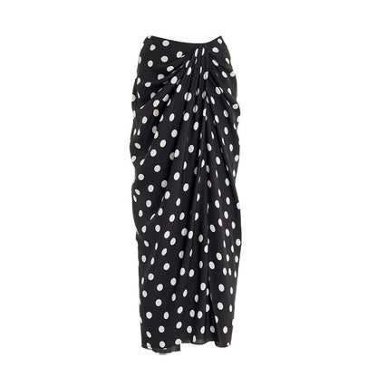 Simple Special Interest Split Swimsuit Women Polka Dot Skirt High Waist Bikini