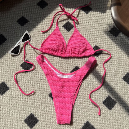 Sweet Sexy Drawstring Strap Split Swimwear Swimsuit Bikini Bikini