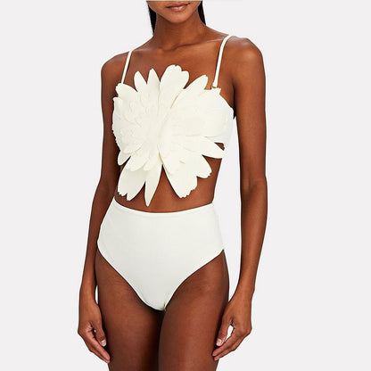 Split Bikini Three Dimensional Floral Heavy Industry Slimming Swimsuit Women