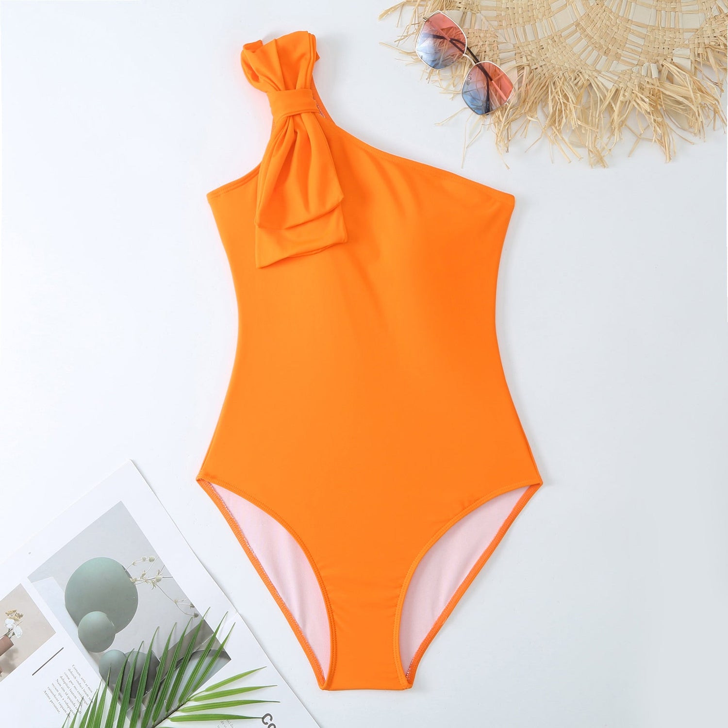 Sexy Swimsuit Women Spring One-Shoulder Swimsuit Chiffon Split Beach Skirt Set