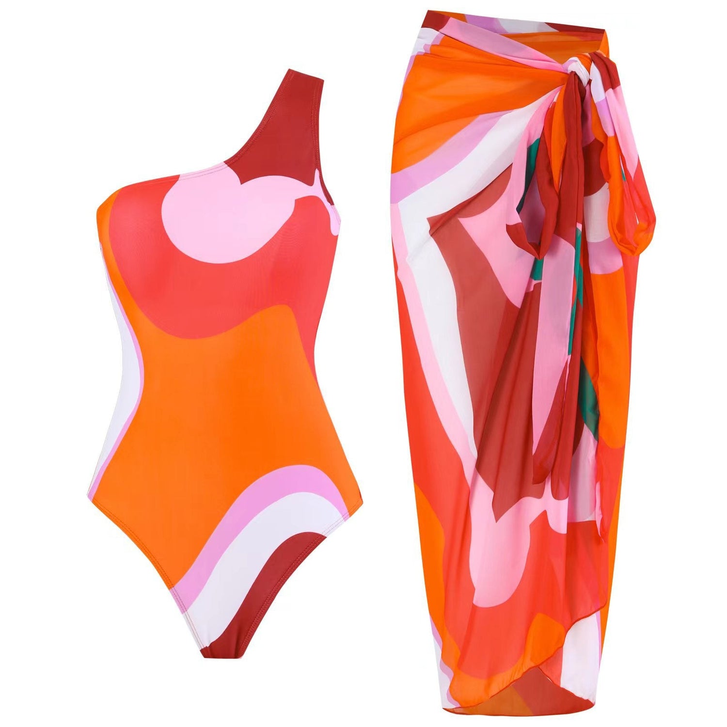 Color Matching Sexy Backless Swimsuit Women Tight Conservative Spring Vacation Swimsuit