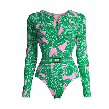 Printed One Piece Swimsuit Women&